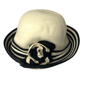 Elegant Cream and Black Women's Hat